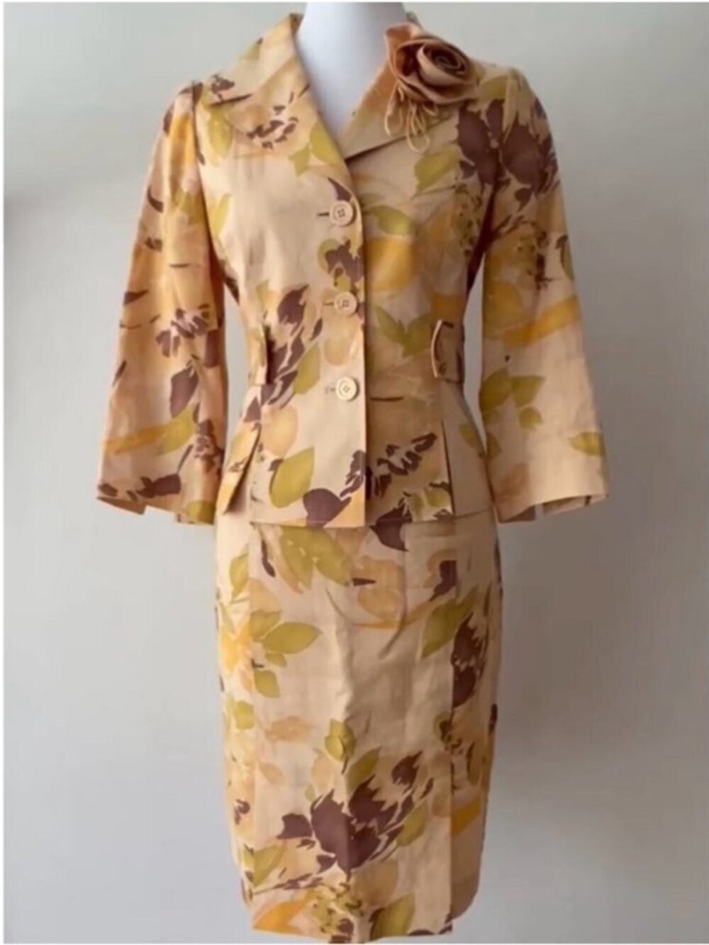 Vintage Formal Suit Skirt Set 6 Fall Rickie Freeman Teri Jon Jacket MOB Wedding